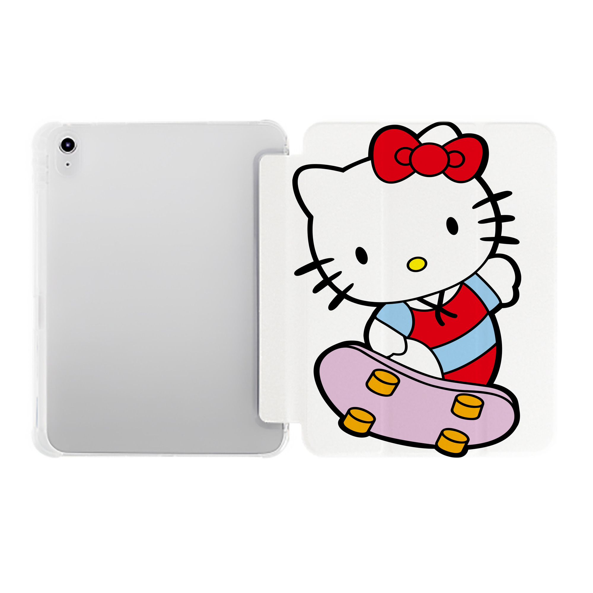 （画像用） Hello Kitty ハローキティ IPad ケース ペン収納付き 三つ折りスタンド PUレザー×シリコン 対応機種9.5/10.5/10.9インチ
